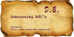Dobrovszky Bán névjegykártya